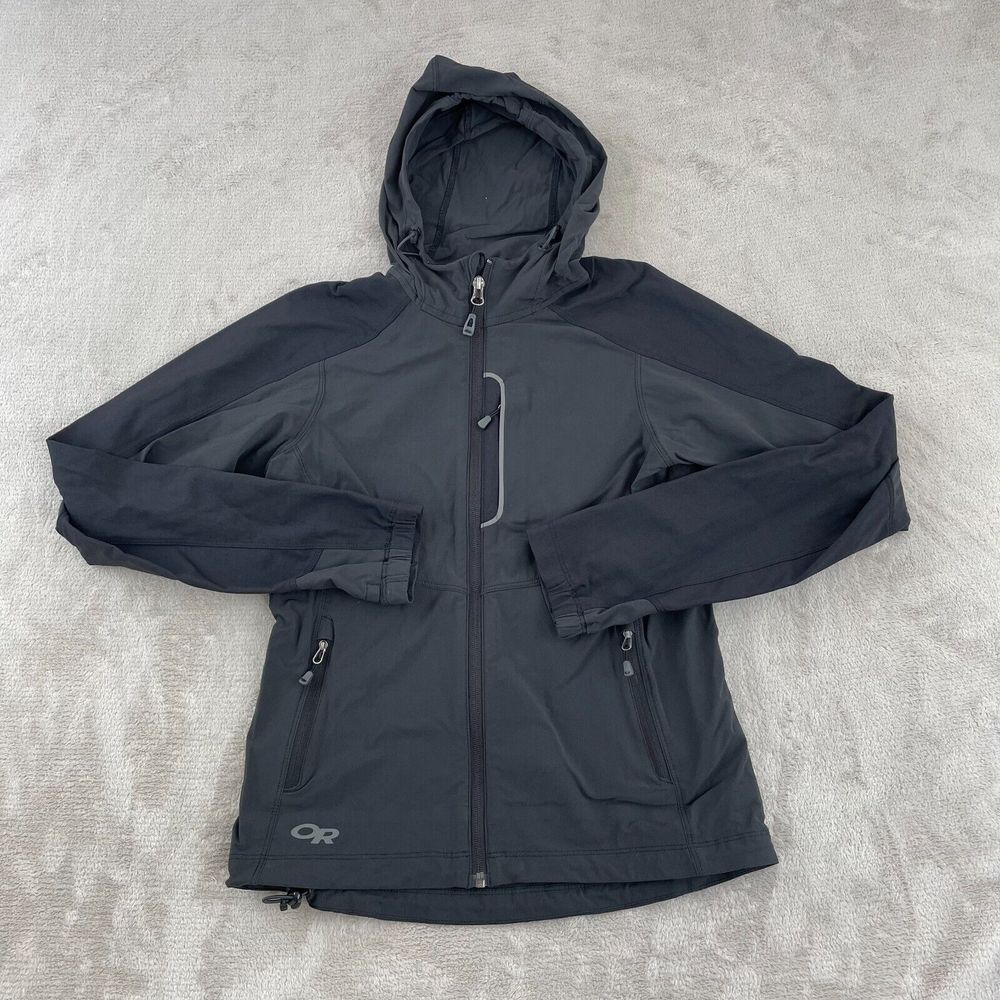 Outdoor Research Ferrosi Jacket Women XS Grey Hooded Full Zip Pockets Wicking